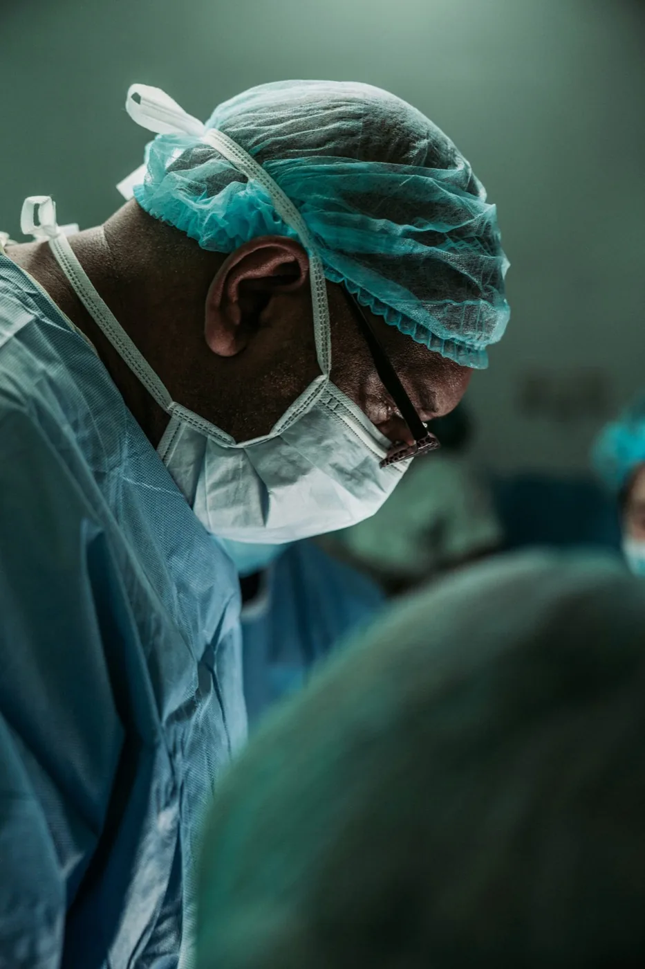 A surgical team at work in theatre